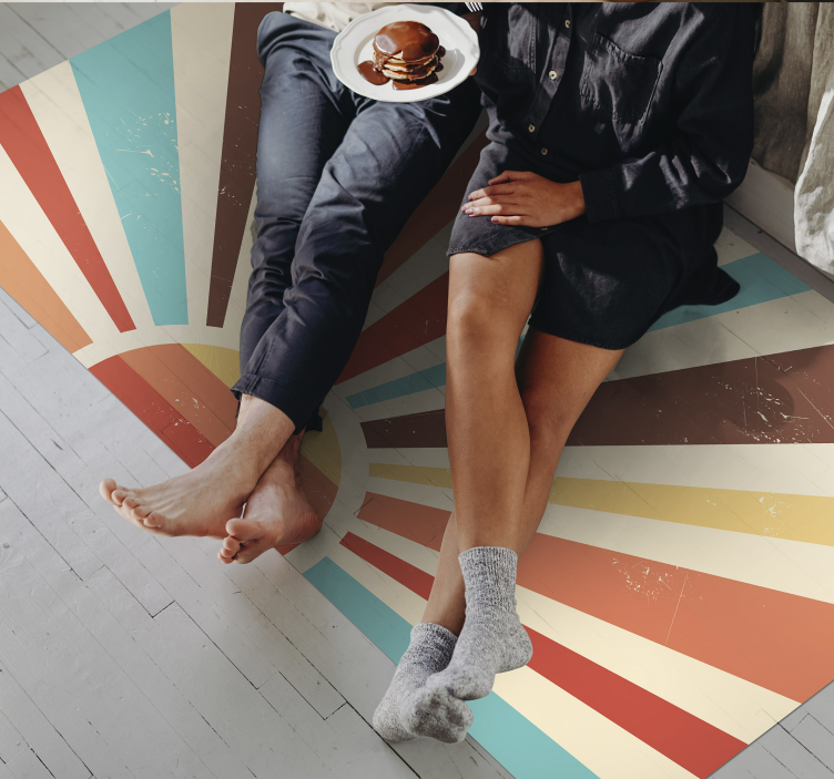 Napfényes csíkok vinil szőnyeg csíkos - TenStickers