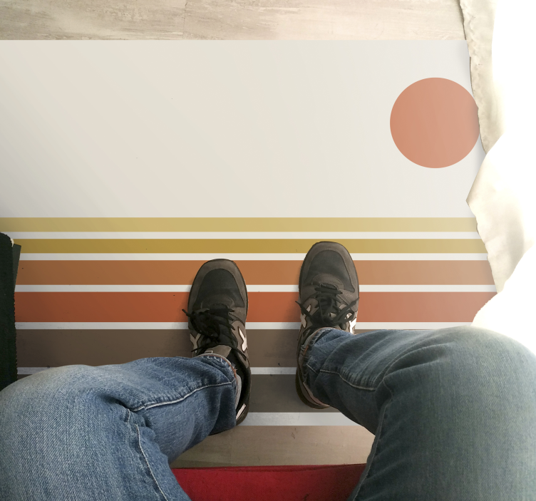 Naplemente csíkos mintás vinil szőnyeg hálószoba - TenStickers