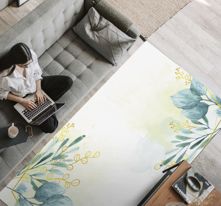 Nappali virágos szőnyeg virágos szőnyeg - TenStickers