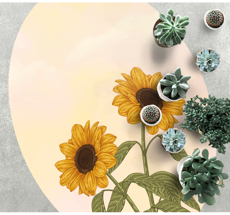 Napraforgó Ölelés vinil szőnyeg virágok és növények - TenStickers