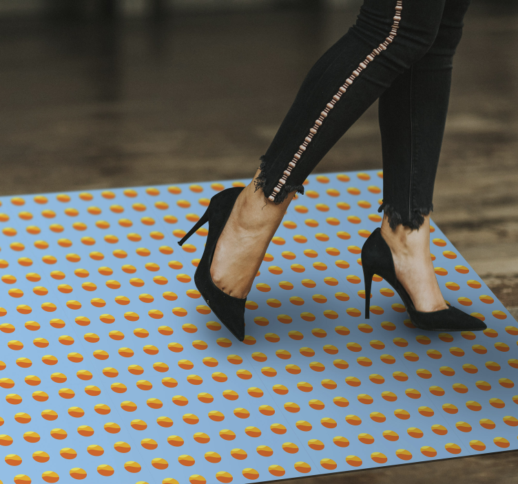 Napsütéses narancs minta vinil szőnyeg fa hatása - TenStickers