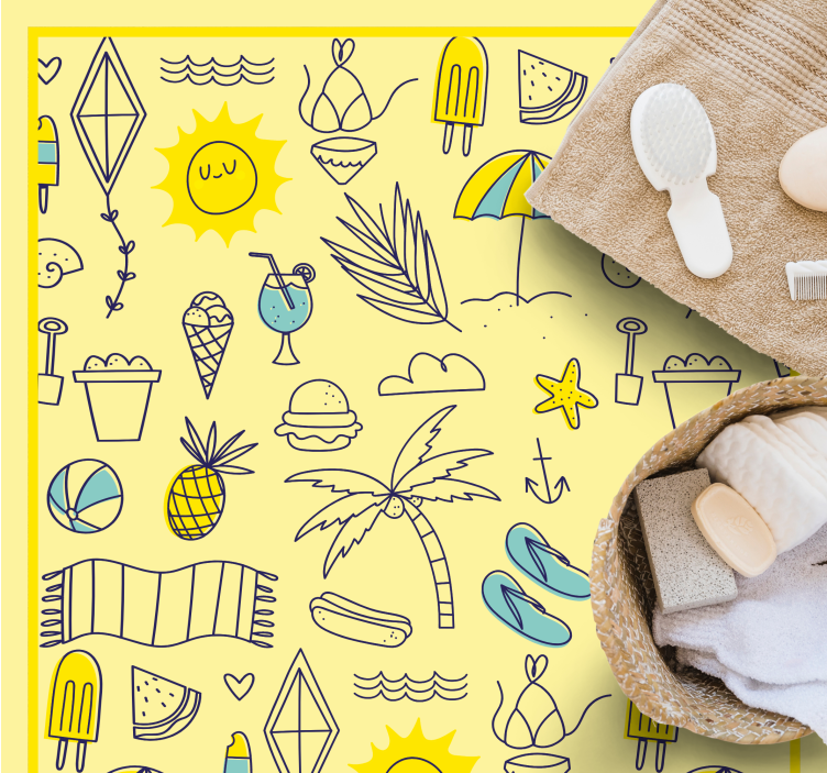 Napsütötte tengerparti hangulat vinil szőnyeg események - TenStickers