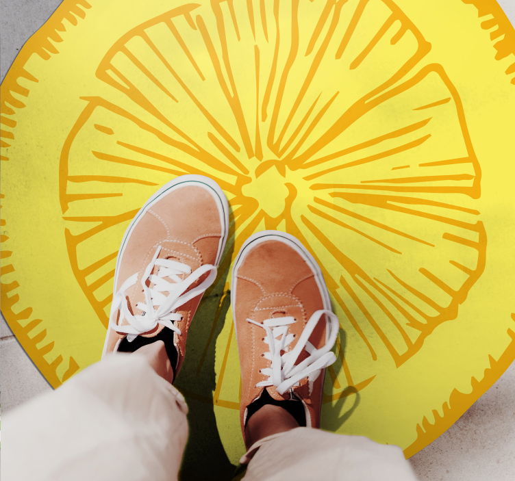 Narancs és citrom vázlat konyha padlólapok - TenStickers