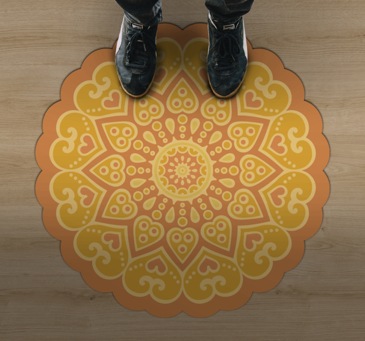 Narancssárga mandala vinyl szőnyeg - TenStickers