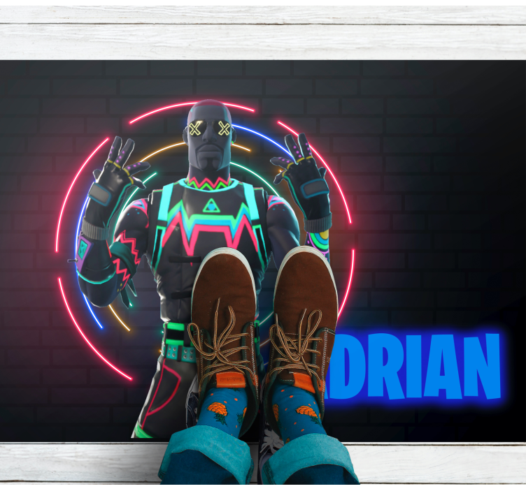 Neon karakterkijelző Vinil szőnyeg nevekkel - TenStickers