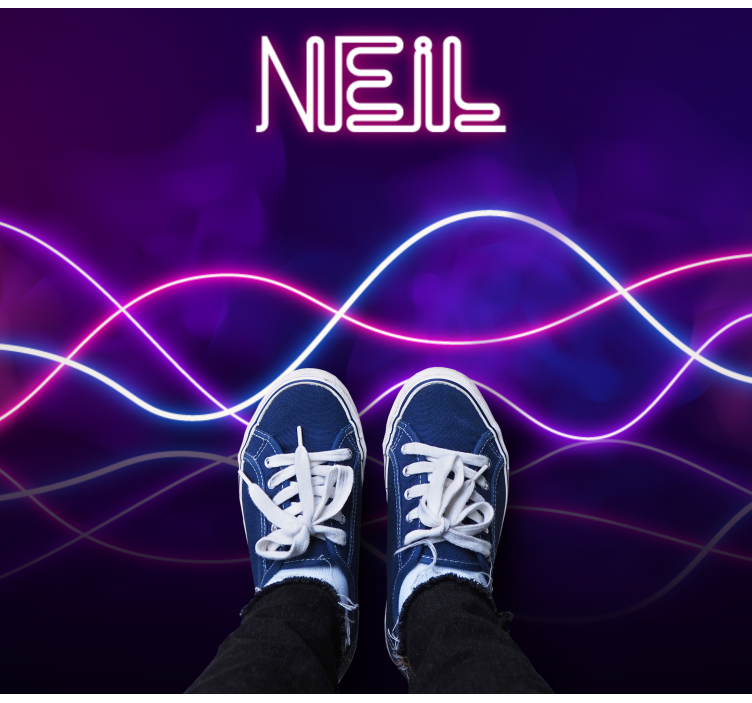 Neonlámpás kijelző Vinil szőnyeg nevekkel - TenStickers