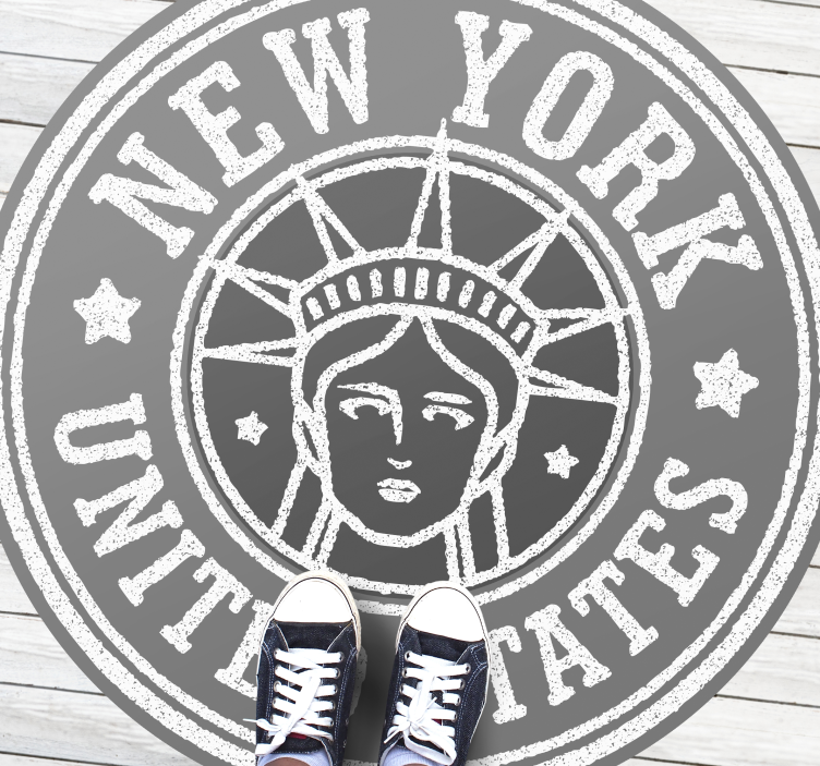 New york bélyegző vintage szőnyeg - TenStickers
