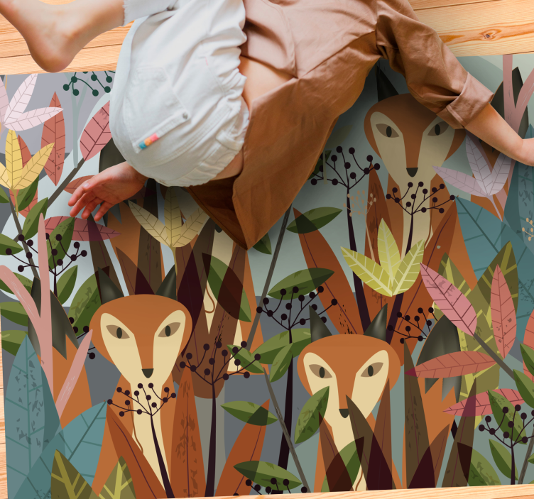 "nézek téged" dzsungel állatok hálószoba szőnyeg - TenStickers