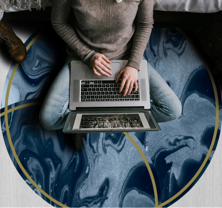 Absztrakt márványos kör alakú design Márvány vinil szőnyeg - TenStickers