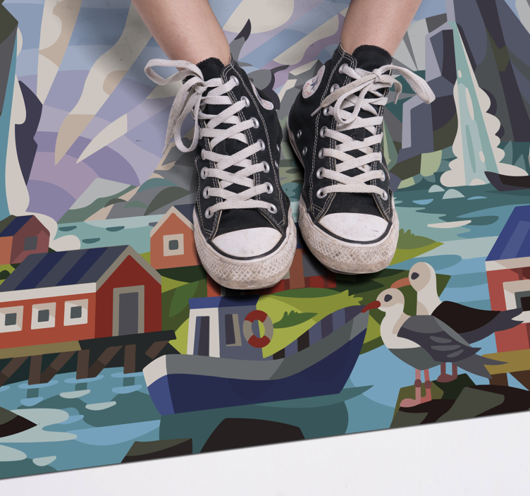 Norvég partvidék vinil szőnyeg természet - TenStickers