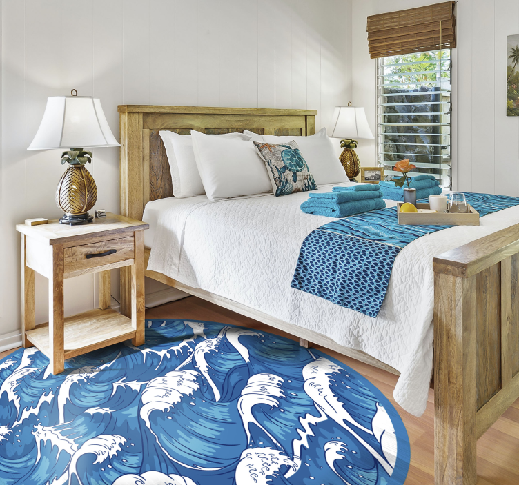 óceáni hullám minta vinil szőnyeg természet - TenStickers