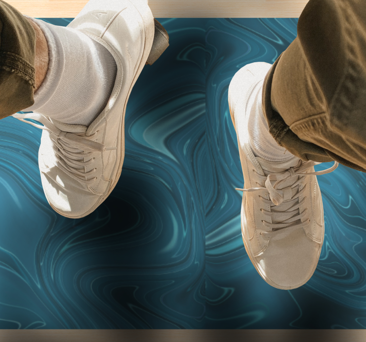 örvénylő óceáni árnyalatok Márvány vinil szőnyeg - TenStickers