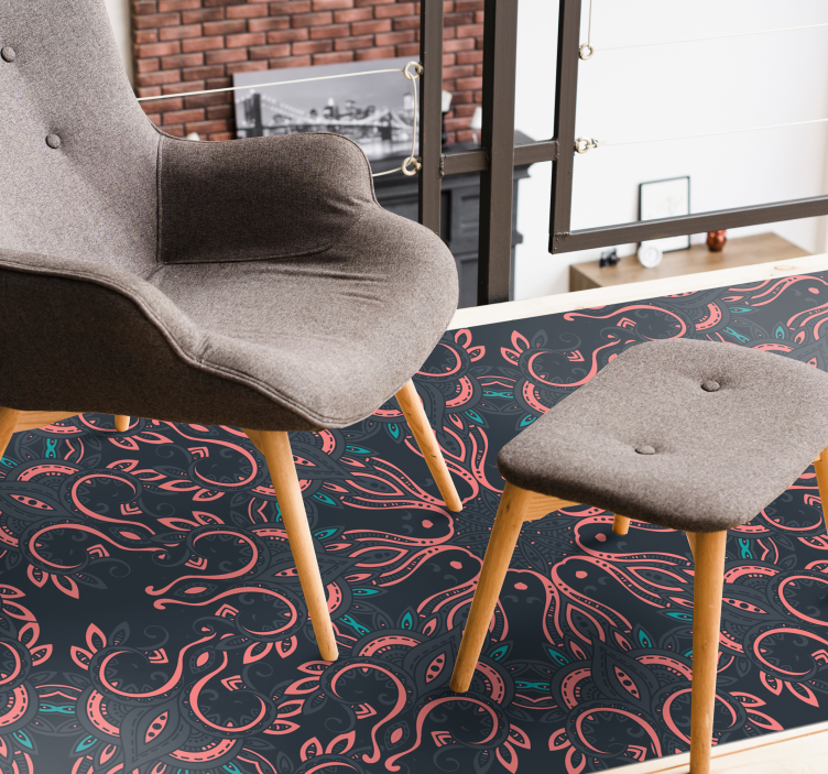 Paisley polip vinil szőnyeg állat - TenStickers