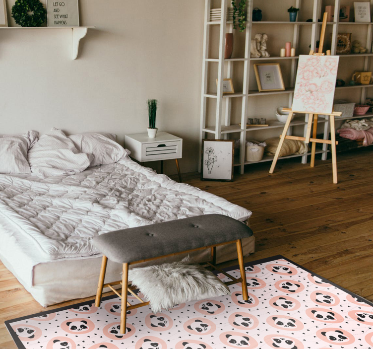 Bébi panda arcok vinil szőnyeg állat - TenStickers