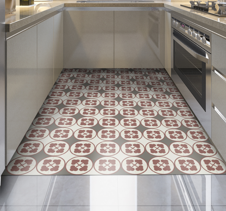 Pasztell narancssárga és bézs csempe szőnyeg - TenStickers