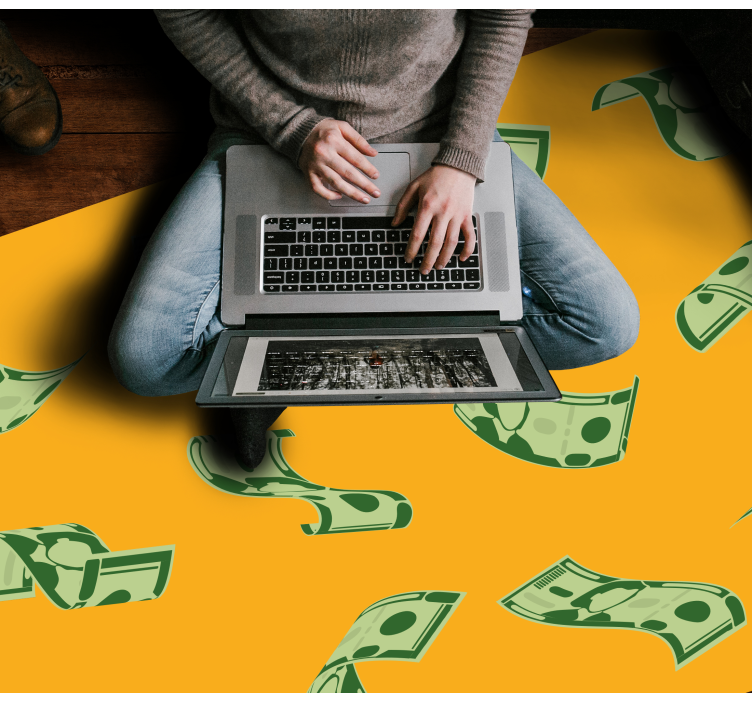 Pénzáramlási minta vinil szőnyeg modern - TenStickers