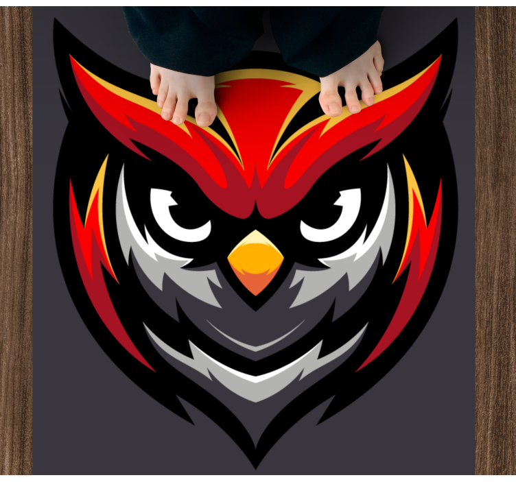 Piros játék kabala bagoly hálószoba szőnyeg - TenStickers