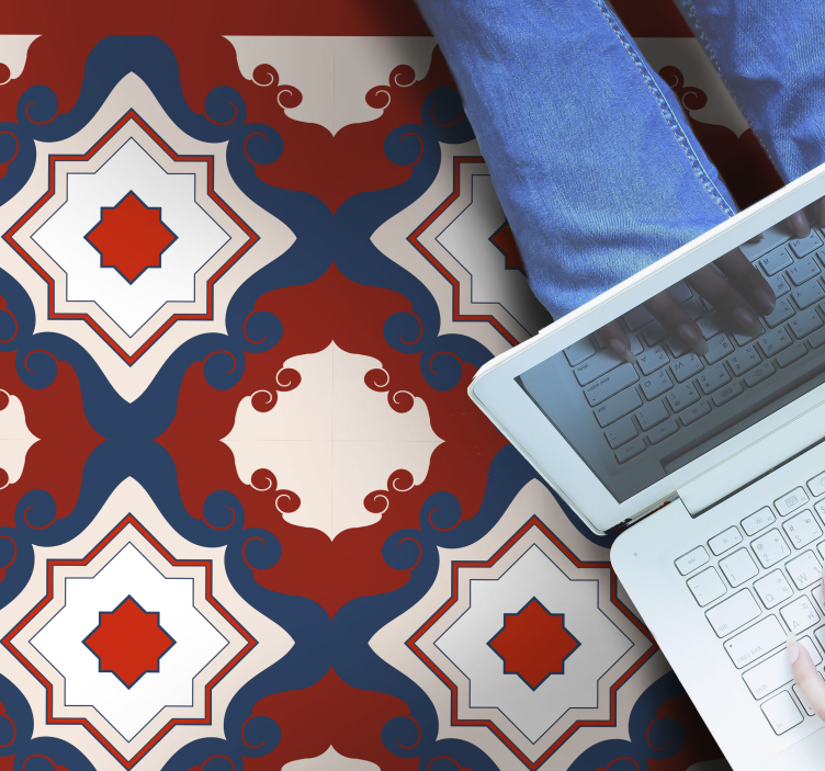 Piros vintage csempe mozaik padló - TenStickers