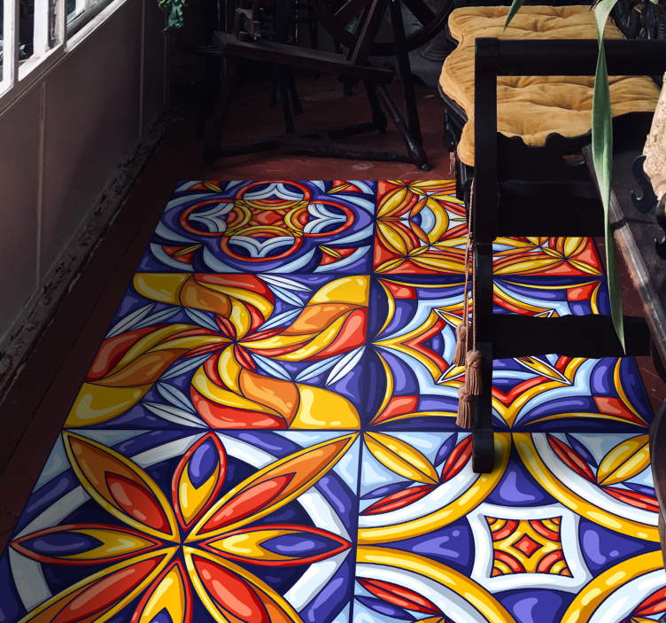 Portugál csempe stílusú vinil terem - TenStickers