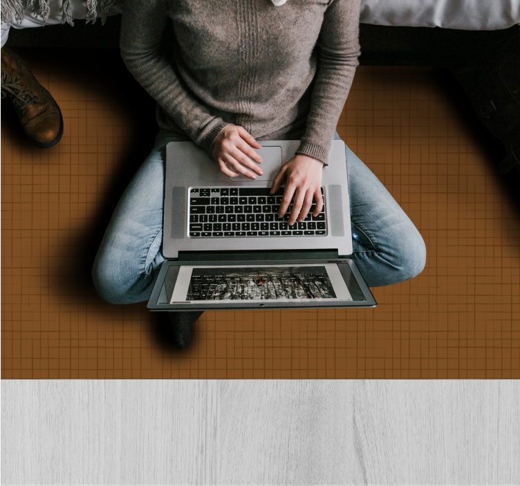 Rácsmintás felület Vinil szőnyeg barna - TenStickers