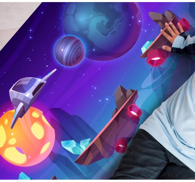 Rajzfilm űrrepülőgép az űrcsillag bakelit szőnyegében - TenStickers