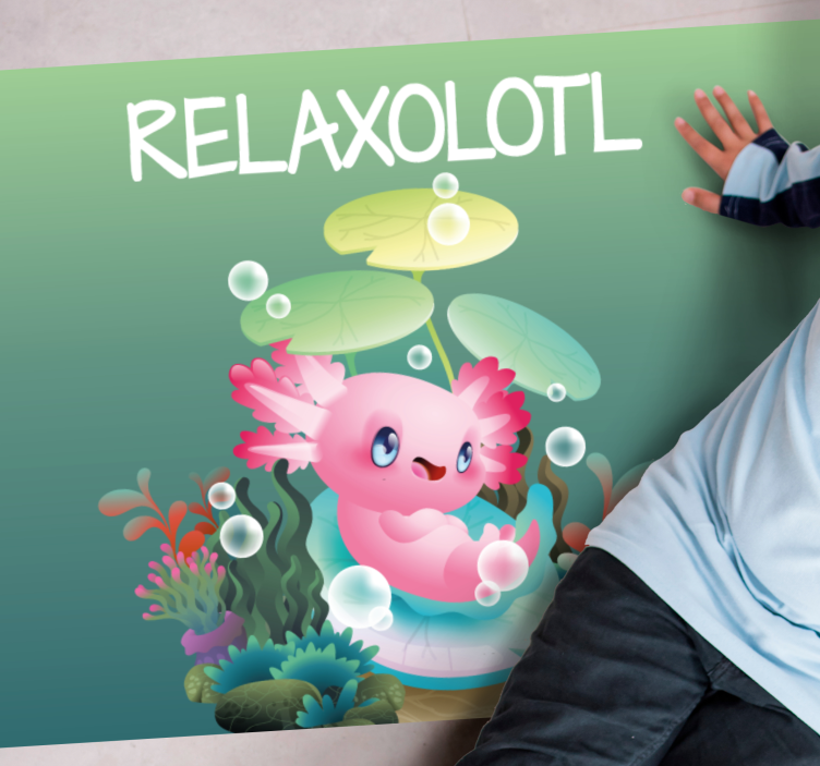"relaxolotl" kék mintás gyerek vinil szőnyeg - TenStickers