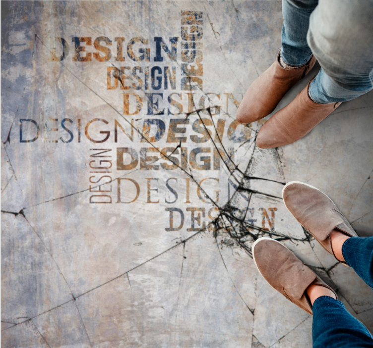 Repedezett kő tipográfia vinil szőnyeg kőhatás - TenStickers