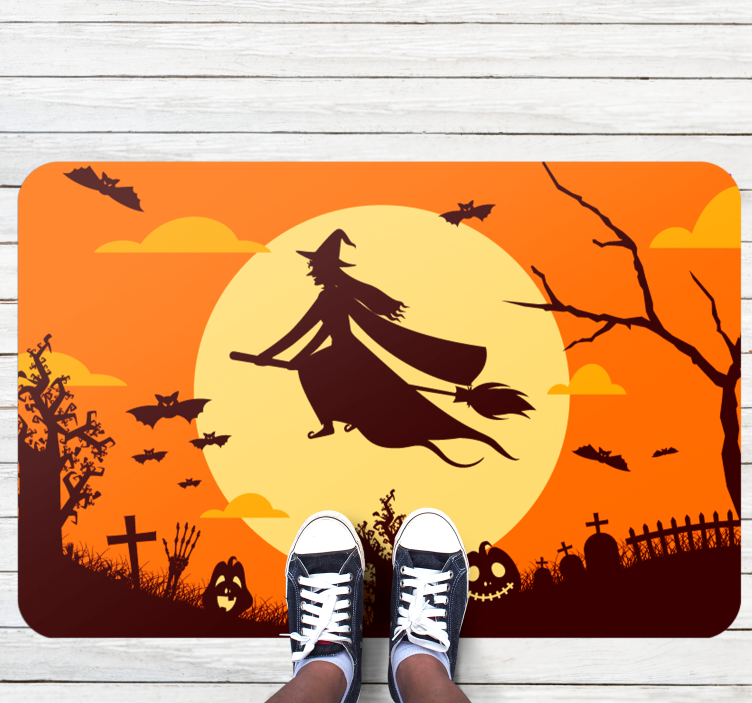 Repülő boszorkány halloween szőnyegek - TenStickers