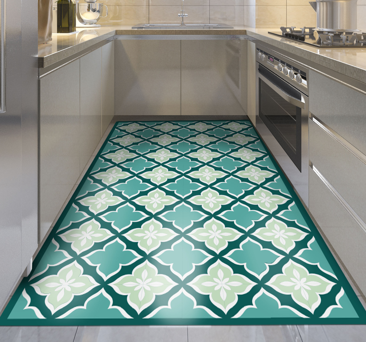 Retro csempe mintás vinil szőnyeg modern szőnyeg - TenStickers