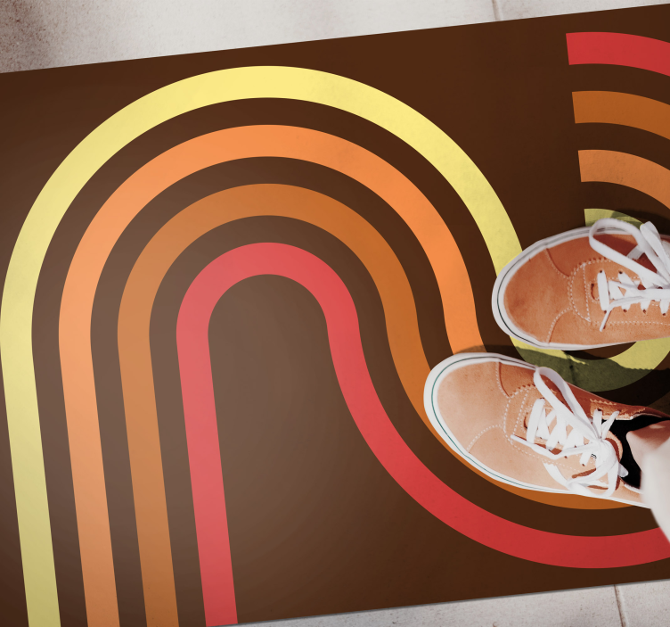 Retró csíkok vinil szőnyeg szüret - TenStickers