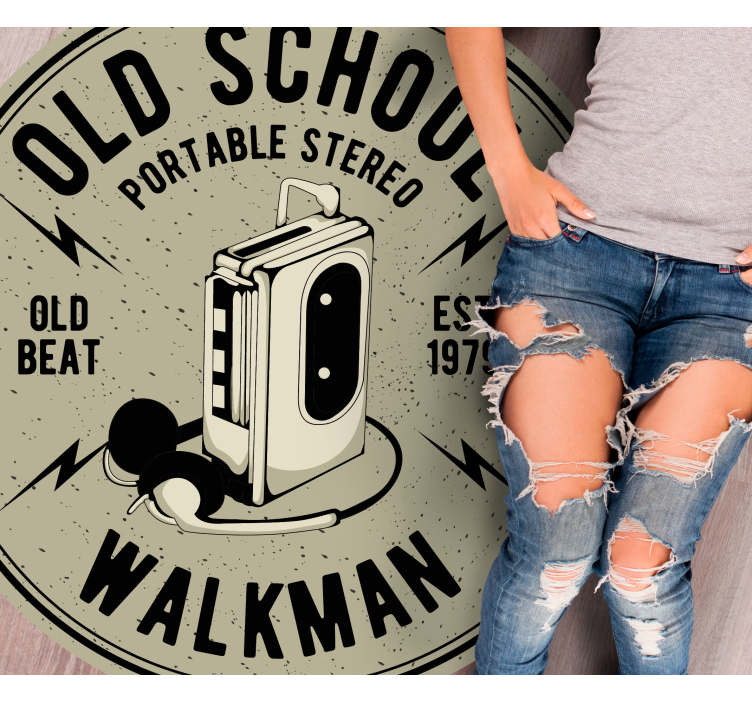 Retro hordozható sztereó vinil szőnyeg szüret - TenStickers