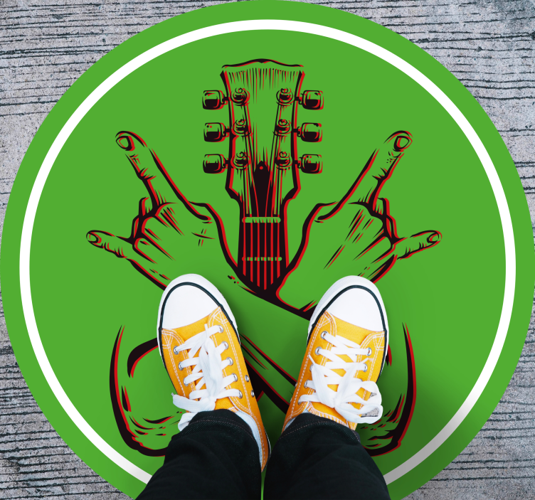 Ringató gesztus műalkotás Vinil szőnyeg kör alakú - TenStickers