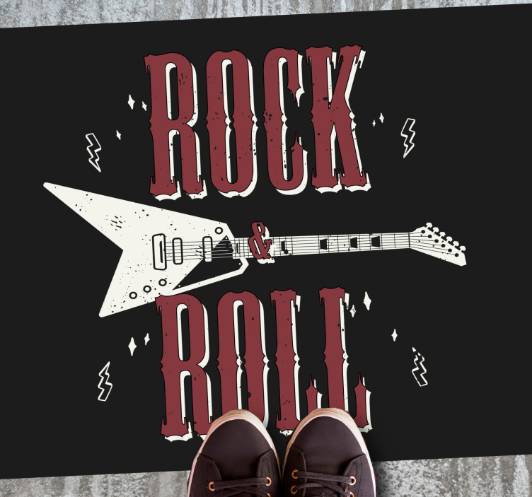Rock n' roll gitáros hálószoba szőnyeggel - TenStickers