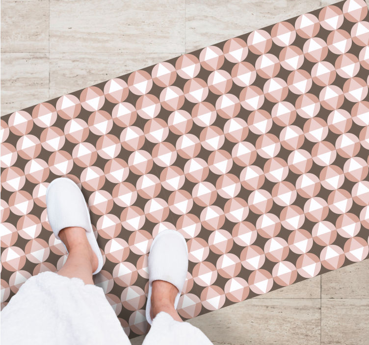 Rózsaszín geometrikus motívum vinil szőnyeg fürdő esetében - TenStickers