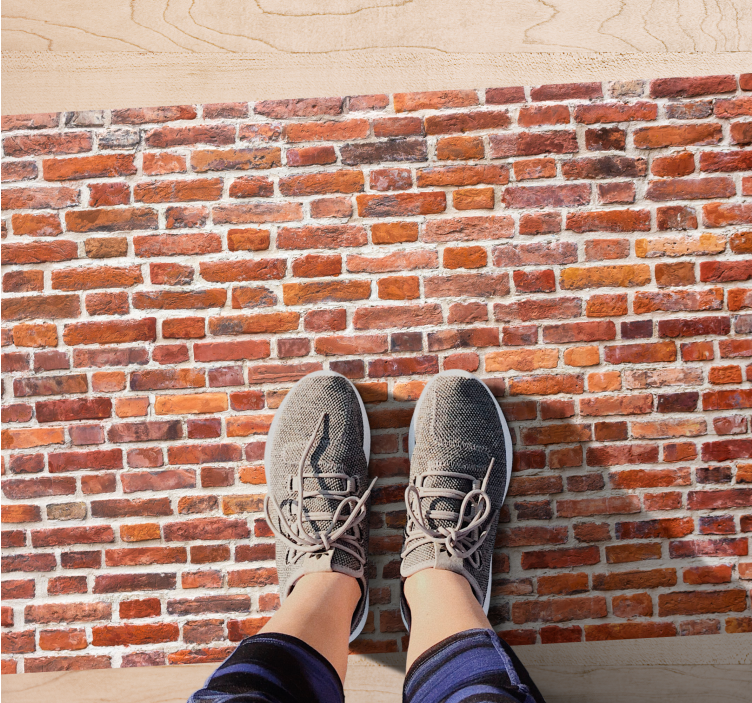 Rusztikus piros megjelenés vinil szőnyeg kőhatás - TenStickers