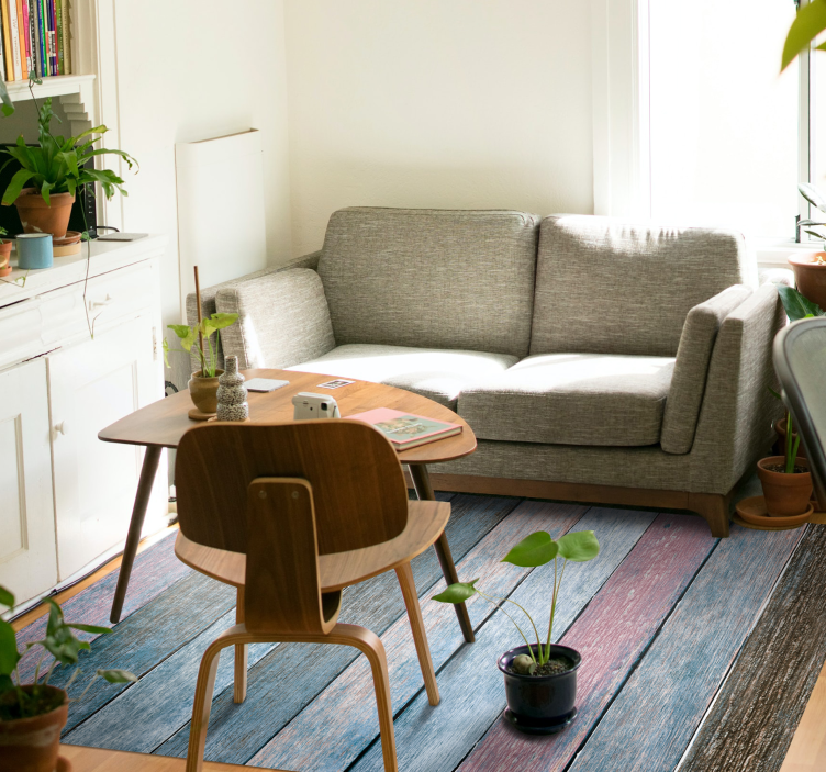 Rusztikus színes fa deszka textúra szőnyeg - TenStickers