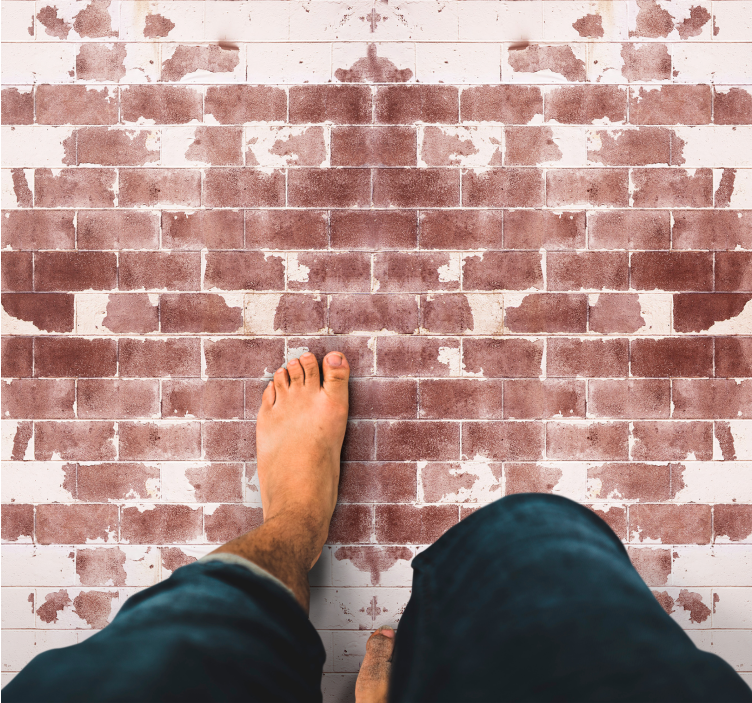 Rusztikus tégla motívum vinil szőnyeg kőhatás - TenStickers