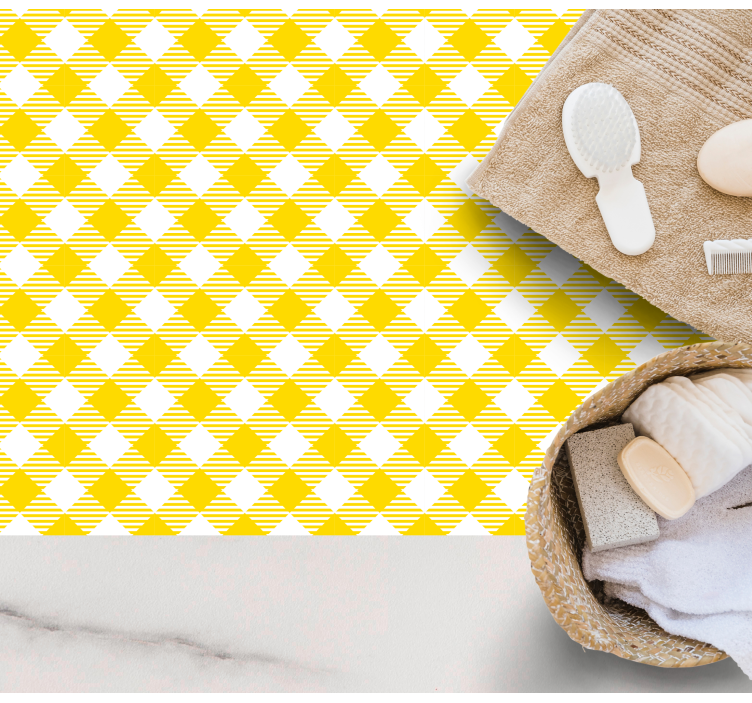 Sárga gyémánt motívum vinil szőnyeg csíkos - TenStickers