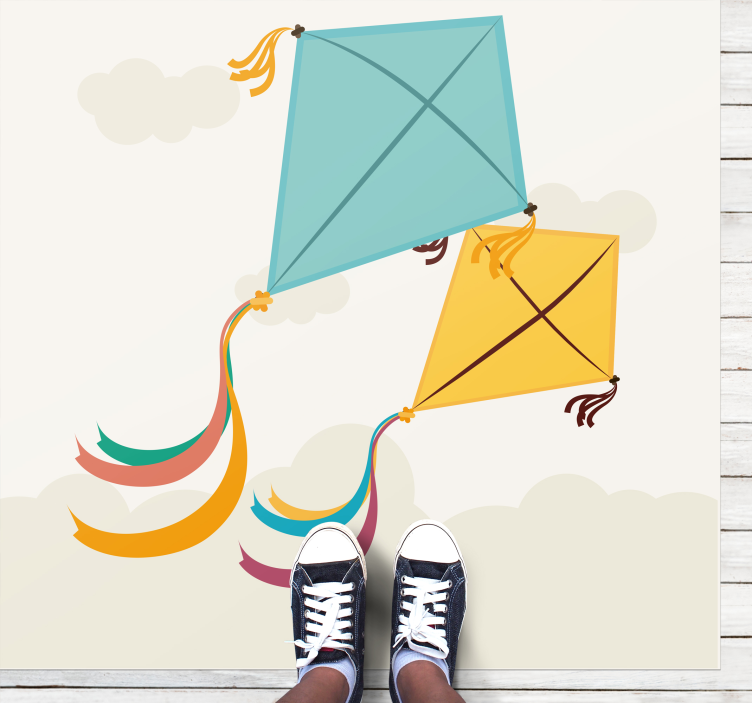 Sárkány és felhők baba játék szőnyeg - TenStickers