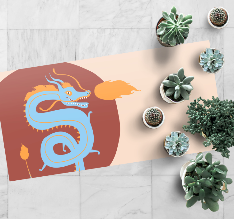 Sárkány szellem vinil szőnyeg etnikai - TenStickers