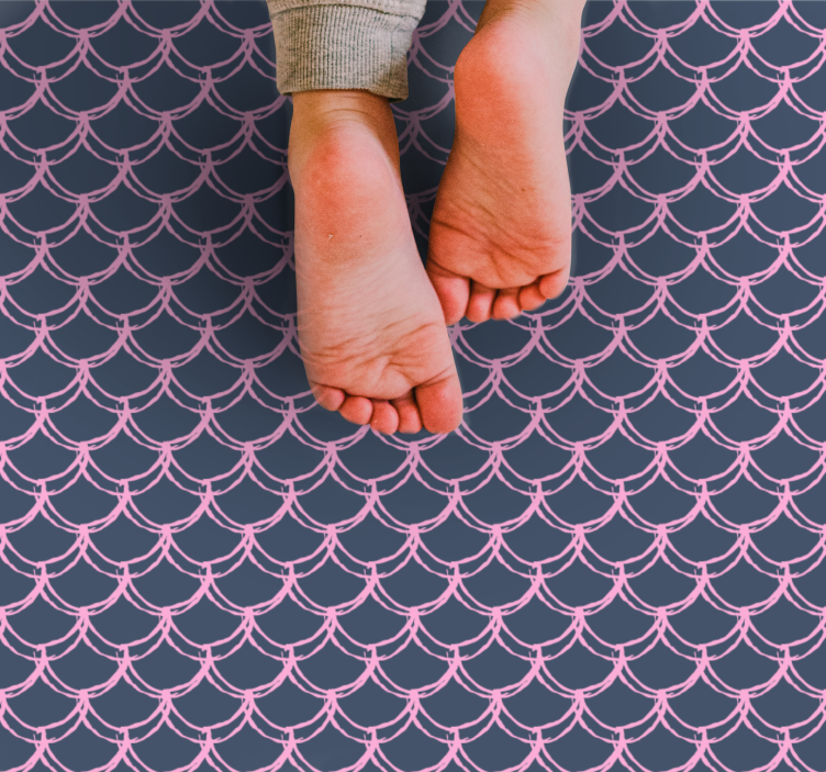 Sellő csempe mintás négyzet alakú vinil szőnyeg - TenStickers