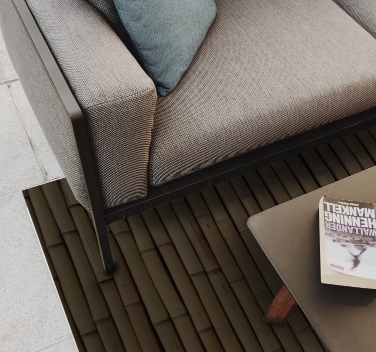 Sötét bambusz utánzat modern vinyl szőnyeg - TenStickers