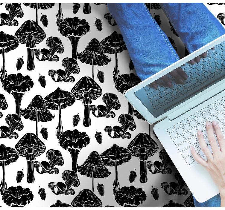 Stilizált gomba minta vinil szőnyeg természet - TenStickers