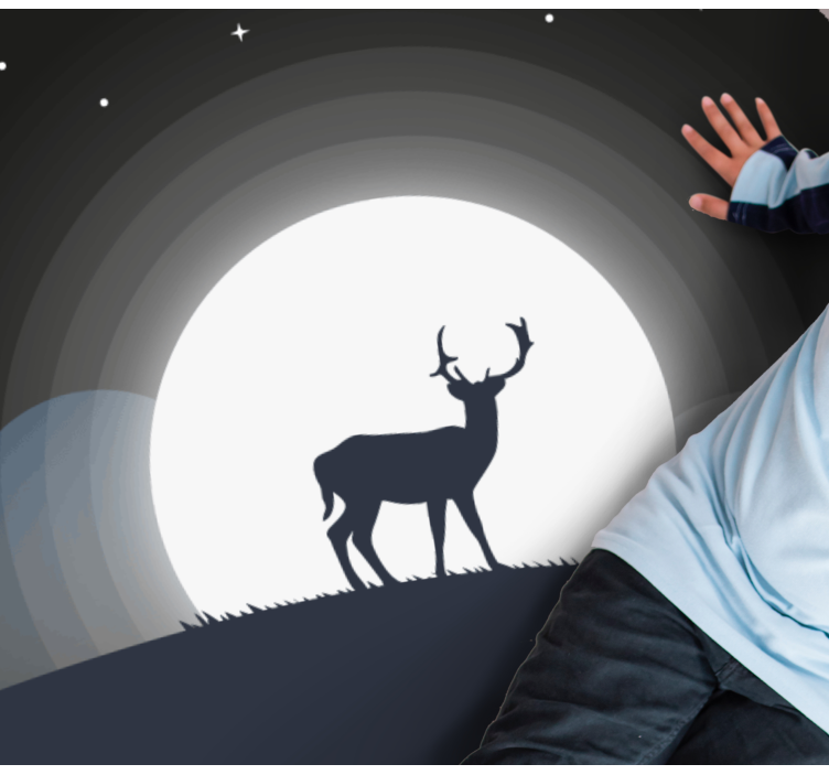 Szarvas a hold alatt - vinil szőnyeg kör alakú - TenStickers