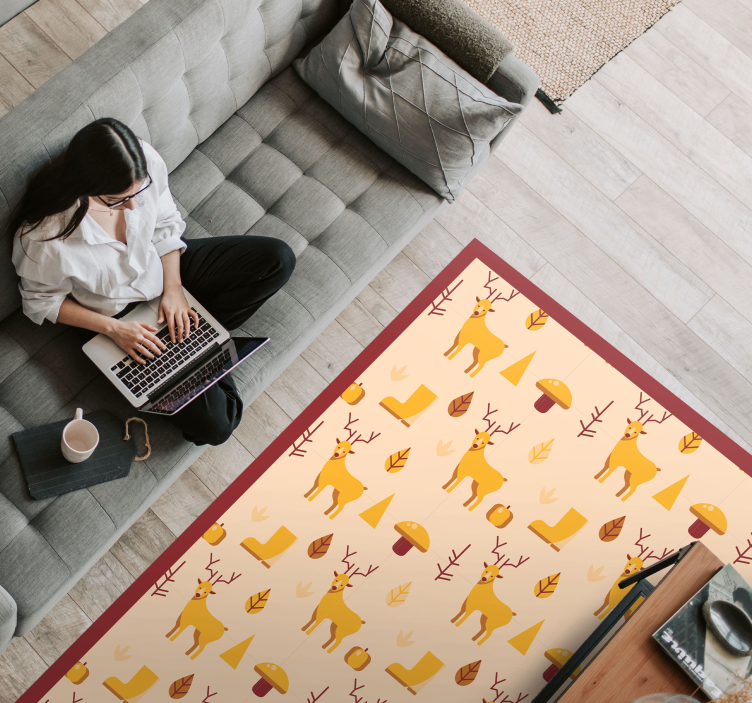 Szarvas és lombozat vinil szőnyeg állat - TenStickers