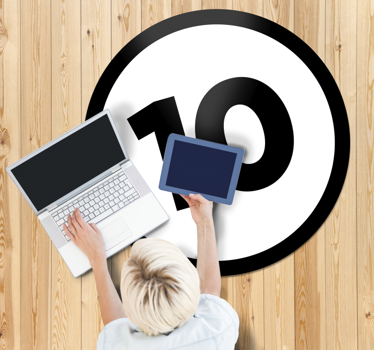 Személyre szabható körszám vinil szőnyeg hálószoba - TenStickers