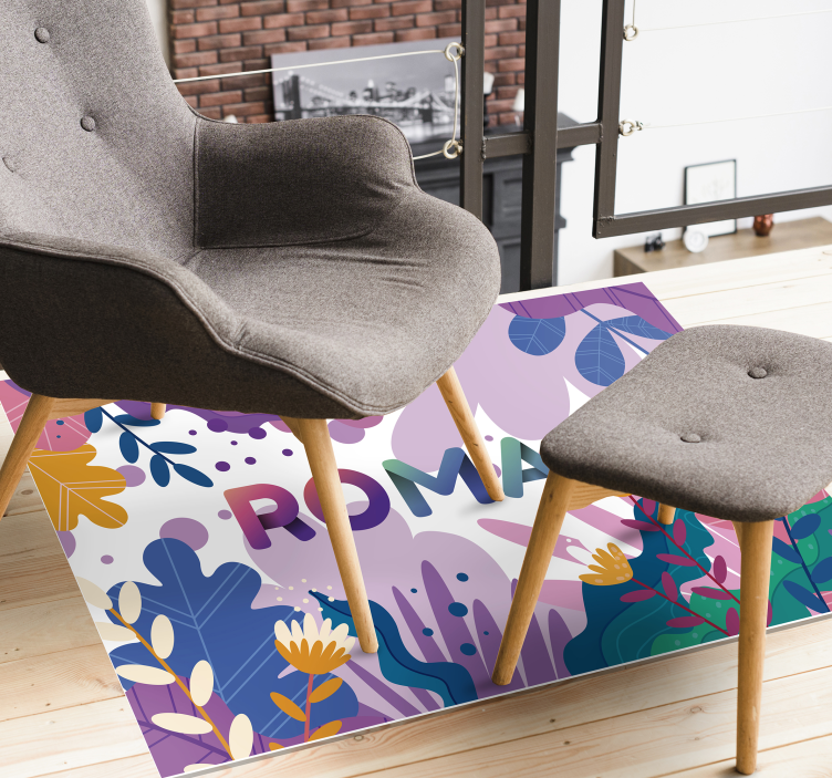 Személyre szabott botanikai Vinil szőnyeg nevekkel - TenStickers