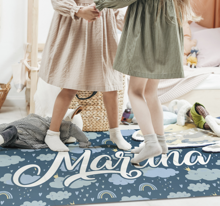 Kék felhők névvel vinil szőnyeg mások - TenStickers