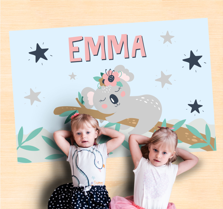 Koala éjszaka Vinil szőnyeg nevekkel - TenStickers