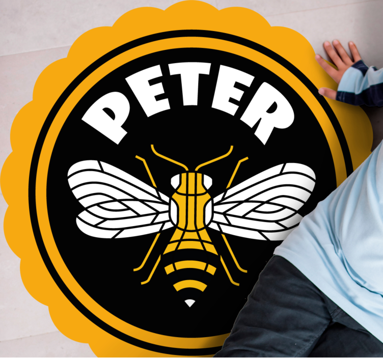 Személyre szabott méh embléma Vinil szőnyeg nevekkel - TenStickers